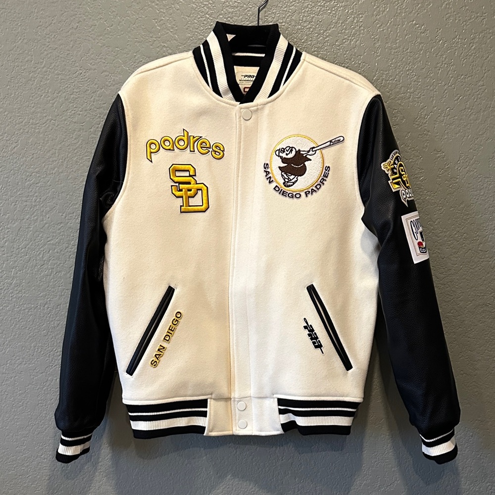 Pro Standard MLB Men's San Diego Padres Retro Classic Rib Wool Varsity Jacket